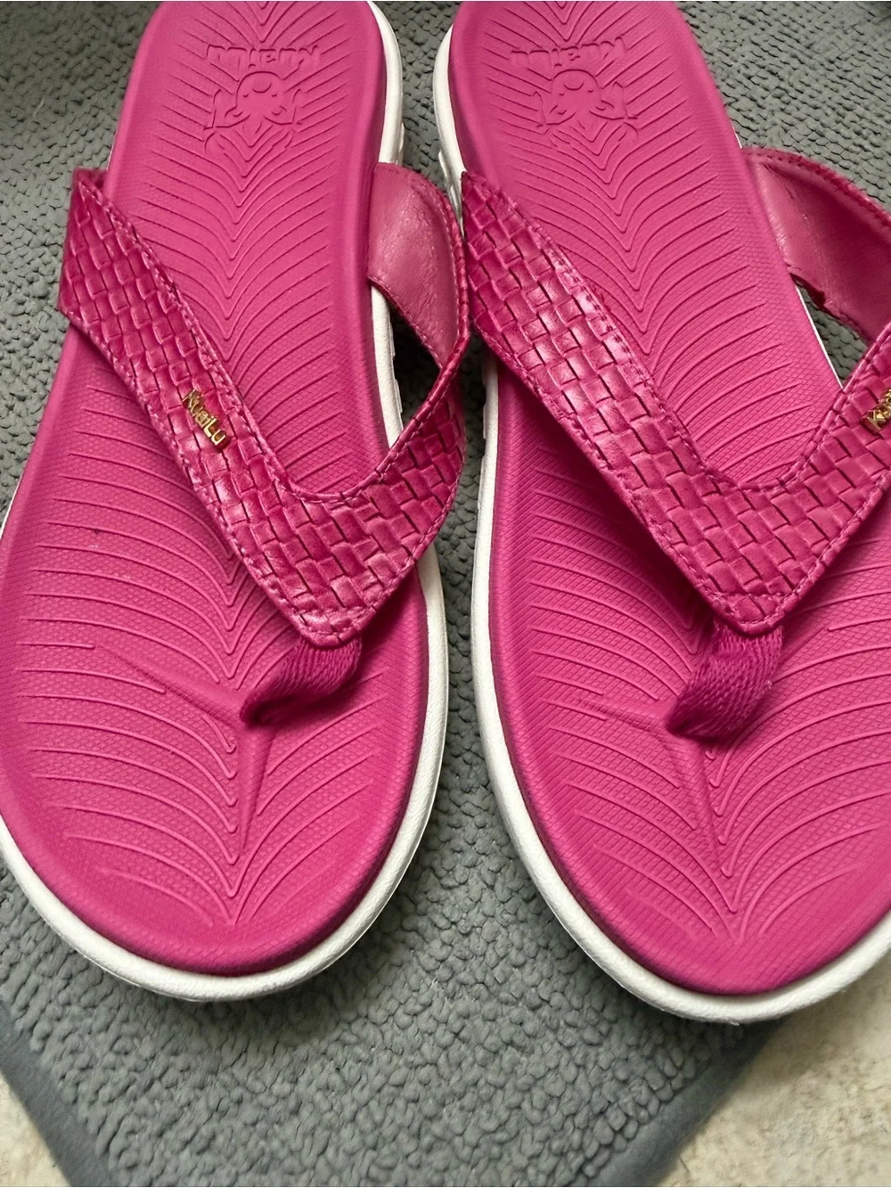 Pink Women's Woven Thong Sandals - Unbranded